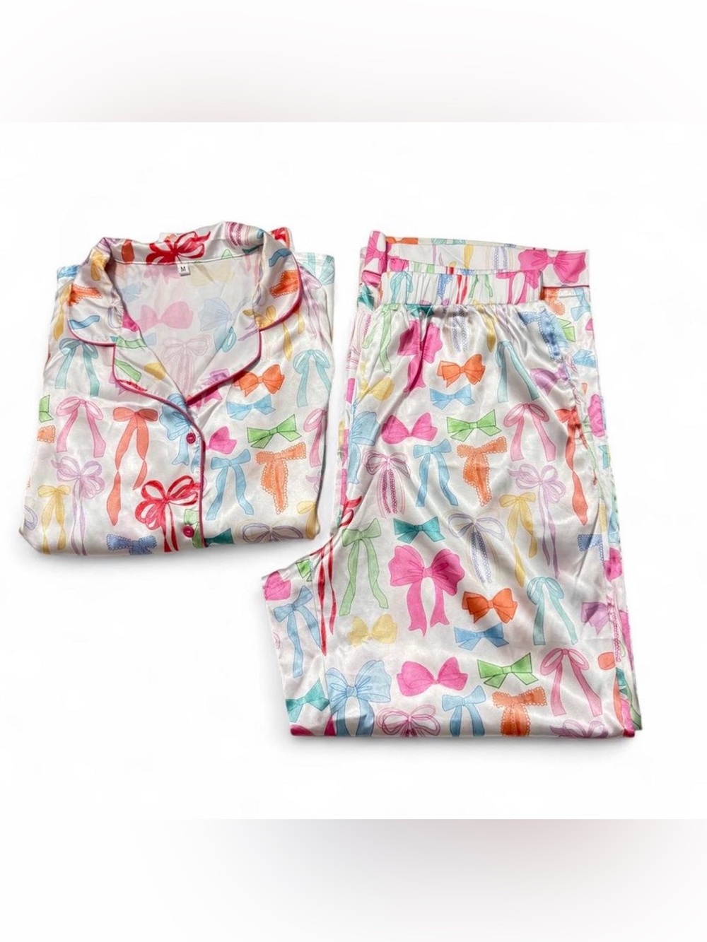 Colorful Bow Print Pajama Set